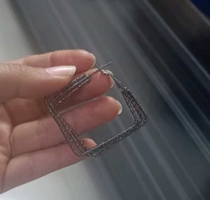 Unique Geometric oxidised black Hoop Earrings