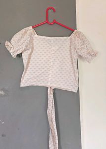 Cute Pink Patterned Crop Top