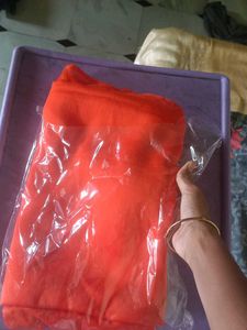 Bright Orange Saree