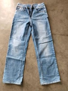 Classic Light Wash blue Denim Jeans and black deni