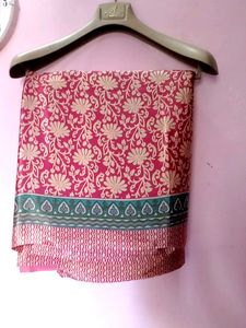 Vibrant Pink Floral Saree