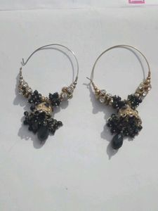 Beautiful Black & Gold Jhumka Earrings