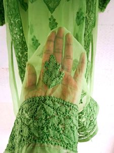 Trendy Chickenkari green Kurthi 💚