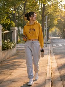 Mustard Yellow Crop Hoodie ✨
