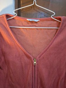 Only Cropped Zip-Up Cardigan