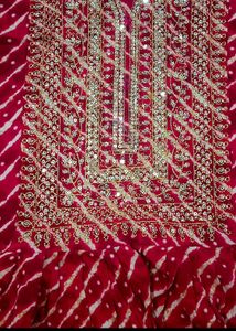 Red Embellished kurti with sequence yolk