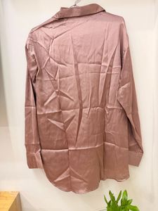 Shein Elegant Satin Button-Up Shirt