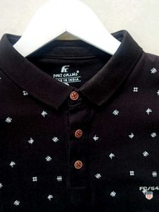 FORT COLLINS Men's Dark Printed Polo T-Shirt