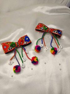 Boho Embroidered Hair Bows