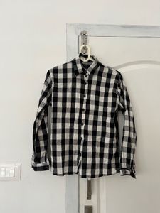Classic Black & White Plaid Shirt