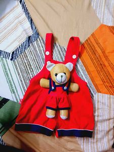 red Teddy bear romplers