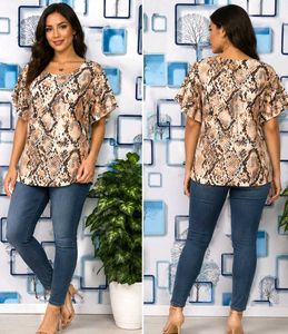 🇬🇧 Girl Top Stylish Snake Print Puff Sleeve