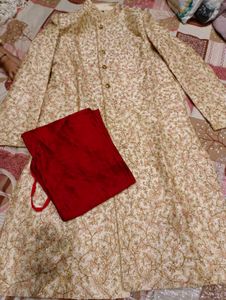 Men's Cream Embroidered Sherwani