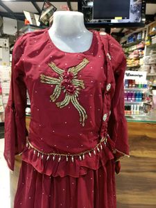Maroon Embellished Dress