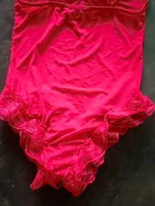 Stunning Red Lace sheer Trim Bodysuit