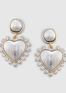 Gold toned and artificial stone drop earring