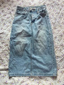 Light Wash Denim Maxi Skirt