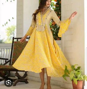 Yellow Printed Kurta