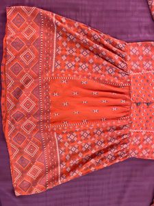 Max Rust Orange Peplum Short Kurta