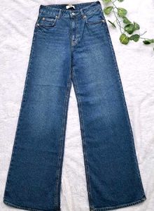 h&m High Waisted Wide Leg Jeans