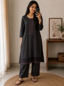 Elegant Black Kurta Set with Dupatta