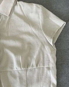 Classic Beige Short Sleeve Button-Up Shirt