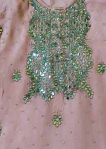 Pink Embellished Kurta Set