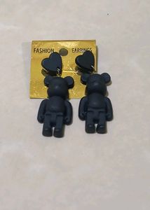 Cute Black Bear Earrings
