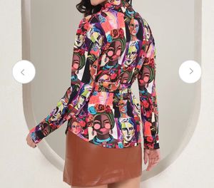 Vibrant Abstract Face Print Kimono Top