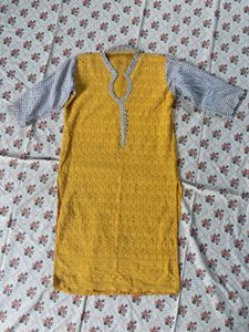 Yellow Chikankari Kurta