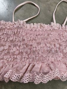 Beautiful Lace Rose Crop Top