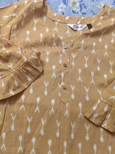 yellow cotton kurti