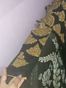 Embroidered Black &amp; Gold Party Dress