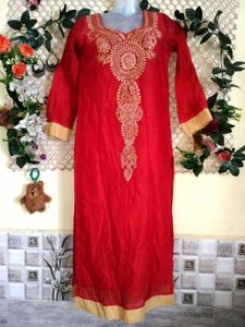 🔥 MEGA SALE OFFER 🔥Red Embroidered Kurta