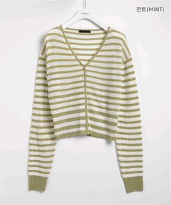 Y2K Striped Cardigan