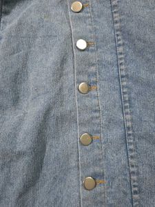 Light Wash Denim Button-Front Skirt