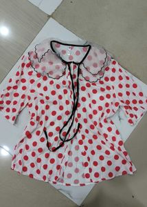 Chic Polka Dot Blouse with Peter Pan Collar