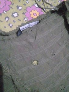 Chic Olive Green Peplum Top