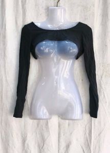 Victoria's Secret Black Cropped Long Sleeve Top