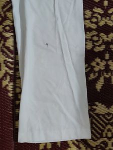 White Straight Leg High Waisted Pants