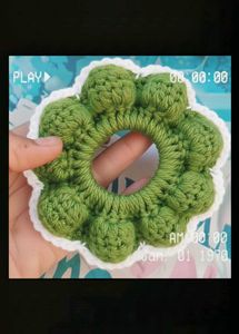 Crochet Flower Hair Tie Scrunchies