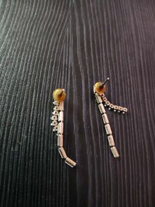 Chic Dangle Earrings with Purple Accents