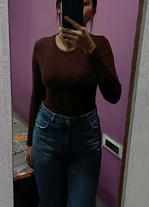 Brown Bodysuit (ribbed)