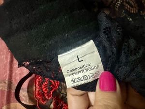 Black Embroidered Mesh Bra