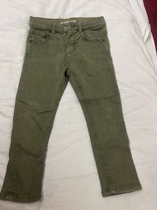 Olive Green Slim Fit Denim Jeans