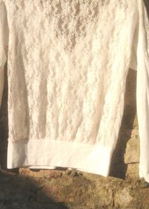 White Lace Back Cardigan