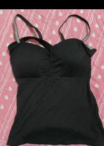 Black backless Tank Top with Silver straps