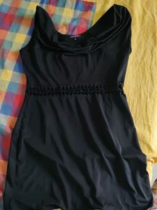 Ginger Elegant Black Cowl Neck Dress