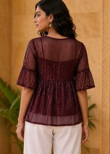 Sparkling Sequin Peplum Top