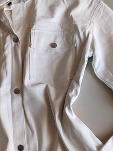 Leather off white or beige shirt